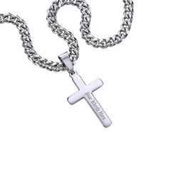 Valentine's Cuban Link Chain with Engraved Artisan Cross