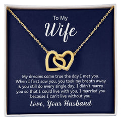 Interlocking Hearts Necklace - For Wife From Husband