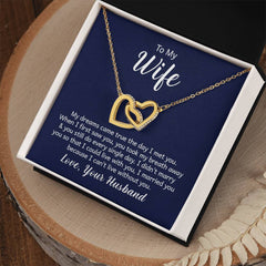 Interlocking Hearts Necklace - For Wife From Husband