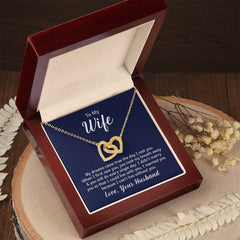 Interlocking Hearts Necklace - For Wife From Husband