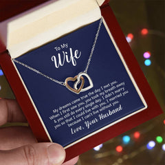 Interlocking Hearts Necklace - For Wife From Husband