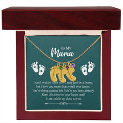 To My Mama - Engraved Baby Feet with Birthstones Necklace